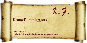 Kampf Frigyes névjegykártya